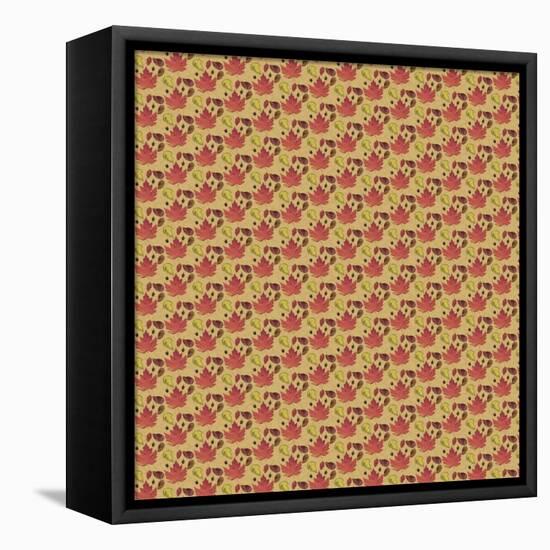 Fall Leaf Pattern-Leslie Wing-Framed Stretched Canvas