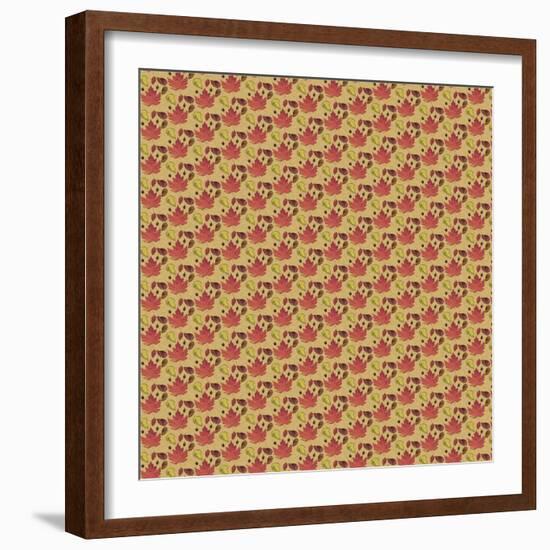 Fall Leaf Pattern-Leslie Wing-Framed Giclee Print