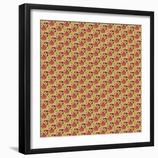 Fall Leaf Pattern-Leslie Wing-Framed Premium Giclee Print