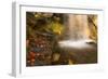 Fall Leaves At The Bottom Of A Waterfall In The Foothills Of The Wasatch Mountains, Utah-Austin Cronnelly-Framed Photographic Print