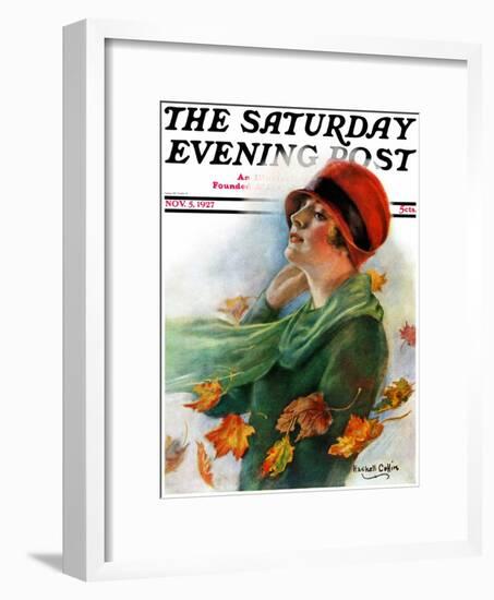 "Fall Leaves," Saturday Evening Post Cover, November 5, 1927-William Haskell Coffin-Framed Giclee Print