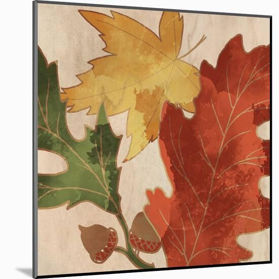 Fall Leaves Square 2-Kimberly Allen-Mounted Art Print