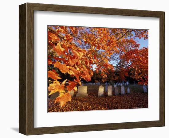 Fall Morning in a Portsmouth Cemetary, New Hampshire, USA-Jerry & Marcy Monkman-Framed Photographic Print