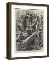 Fall of a Factory Chimney at Bradford, Rescue of the Boy, David Brewer-null-Framed Giclee Print