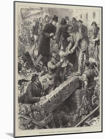 Fall of a Factory Chimney at Bradford, Rescue of the Boy, David Brewer-null-Mounted Giclee Print