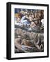 Fall of Giants or Jupiter Hurling Thunderbolts at Rebellious Giants-Perino Del Vaga-Framed Giclee Print