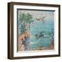 Fall of Icarus, Dead on Beach, Daedalus in Sky, C. 45-79-null-Framed Art Print