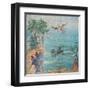 Fall of Icarus, Dead on Beach, Daedalus in Sky, C. 45-79-null-Framed Art Print