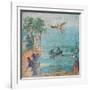 Fall of Icarus, Dead on Beach, Daedalus in Sky, C. 45-79-null-Framed Art Print