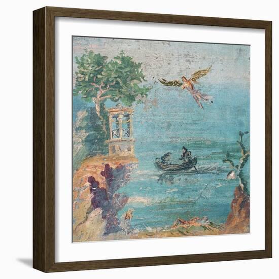 Fall of Icarus, Dead on Beach, Daedalus in Sky, C. 45-79-null-Framed Art Print