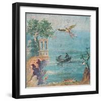 Fall of Icarus, Dead on Beach, Daedalus in Sky, C. 45-79-null-Framed Art Print