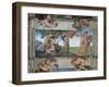 Fall of Mankind and Expulsion from Paradise, Ceiling Painting in the Sistine Chapel-Michelangelo Buonarroti-Framed Giclee Print