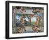 Fall of Mankind and Expulsion from Paradise, Ceiling Painting in the Sistine Chapel-Michelangelo Buonarroti-Framed Giclee Print