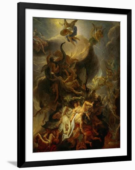 Fall of the Rebel Angels, Project for a Ceiling in the Chateau of Versailles-Charles Le Brun-Framed Giclee Print