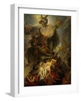 Fall of the Rebel Angels, Project for a Ceiling in the Chateau of Versailles-Charles Le Brun-Framed Giclee Print