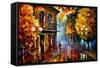 Fall Rain-Leonid Afremov-Framed Stretched Canvas