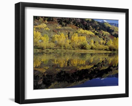 Fall Reflections in Pond, Telluride, Colorado, USA-Cindy Miller Hopkins-Framed Photographic Print