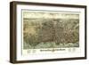 Fall River, Massachusetts - Panoramic Map-Lantern Press-Framed Art Print