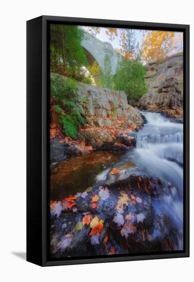 Fall Scene Under a Carriage Bridge-Vincent James-Framed Stretched Canvas