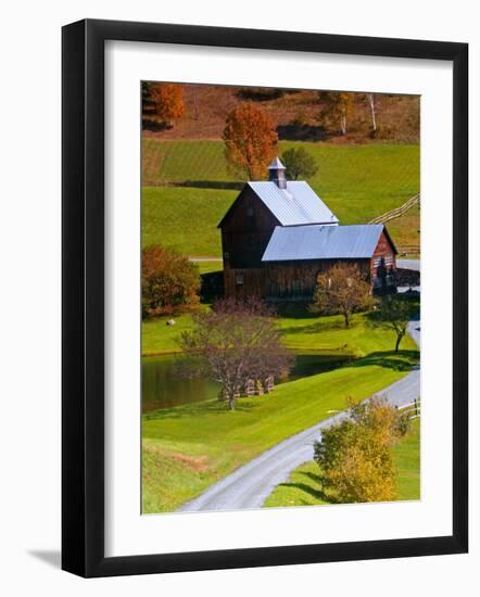 Fall Scenic of Farmland Along Cloudland Road, North of Woodstock, Vermont, USA-Joe Restuccia III-Framed Photographic Print