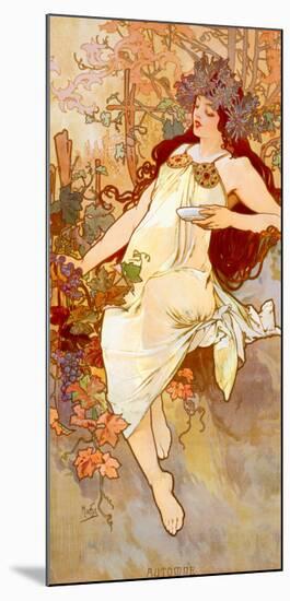 Fall-Alphonse Mucha-Mounted Art Print