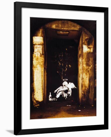 Fallen Angel Smoking Drinking-null-Framed Poster