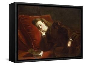 Fallen Asleep While Reading, 1873-William Powel Frith-Framed Stretched Canvas