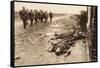 Fallen English after Street Fighting at the Village of Moreuil (B/W Photo)-German photographer-Framed Stretched Canvas