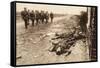 Fallen English after Street Fighting at the Village of Moreuil (B/W Photo)-German photographer-Framed Stretched Canvas