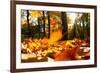 Fallen Leaves in Autumn Forest at Sunny Weather-Sergey Peterman-Framed Photographic Print