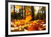 Fallen Leaves in Autumn Forest at Sunny Weather-Sergey Peterman-Framed Photographic Print