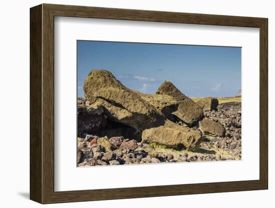 Fallen Moai at Ahu Akahanga-Michael Nolan-Framed Photographic Print