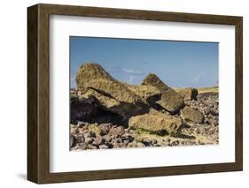 Fallen Moai at Ahu Akahanga-Michael Nolan-Framed Photographic Print