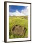 Fallen Moai Head at the Archaeological Site at Ahu Vinapu-Michael Nolan-Framed Photographic Print