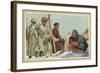 Fallen Skier, Men in Trench Coats-null-Framed Art Print