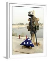 Fallen Soldier's Gear, Camp Baharia, Iraq, June 12, 2007-Stocktrek Images-Framed Premium Photographic Print