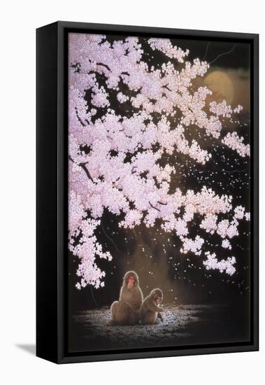 Falling Cherry Blossoms-Joh Naito-Framed Stretched Canvas