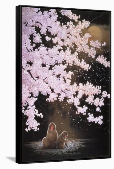 Falling Cherry Blossoms-Joh Naito-Framed Stretched Canvas