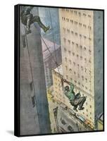 Falling from Skyscraper-Vittorio Pisani-Framed Stretched Canvas