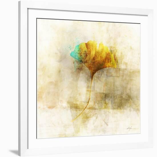 Falling Ginko Leaf-Ken Roko-Framed Art Print