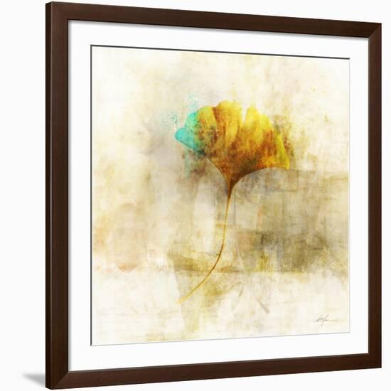 Falling Ginko Leaf-Ken Roko-Framed Art Print