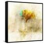 Falling Ginko Leaf-Ken Roko-Framed Stretched Canvas