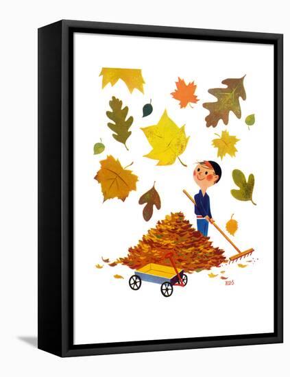 Falling Leaves - Jack & Jill-Roland Shutts-Framed Stretched Canvas