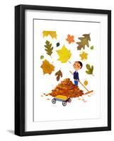 Falling Leaves - Jack & Jill-Roland Shutts-Framed Giclee Print