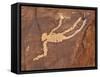 Falling Man Petroglyph, Gold Butte, Nevada, United States of America, North America-James Hager-Framed Stretched Canvas