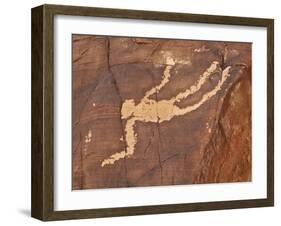 Falling Man Petroglyph, Gold Butte, Nevada, United States of America, North America-James Hager-Framed Photographic Print