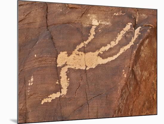 Falling Man Petroglyph, Gold Butte, Nevada, United States of America, North America-James Hager-Mounted Photographic Print