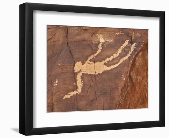 Falling Man Petroglyph, Gold Butte, Nevada, United States of America, North America-James Hager-Framed Photographic Print