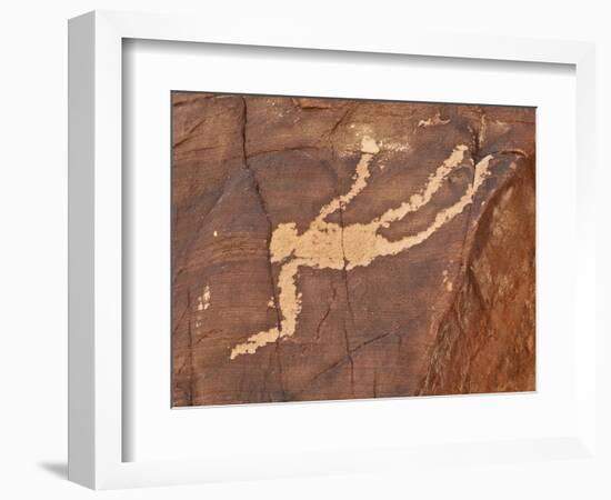 Falling Man Petroglyph, Gold Butte, Nevada, United States of America, North America-James Hager-Framed Photographic Print