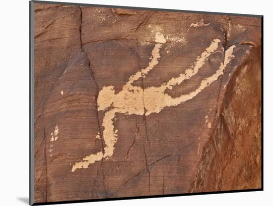 Falling Man Petroglyph, Gold Butte, Nevada, United States of America, North America-James Hager-Mounted Photographic Print